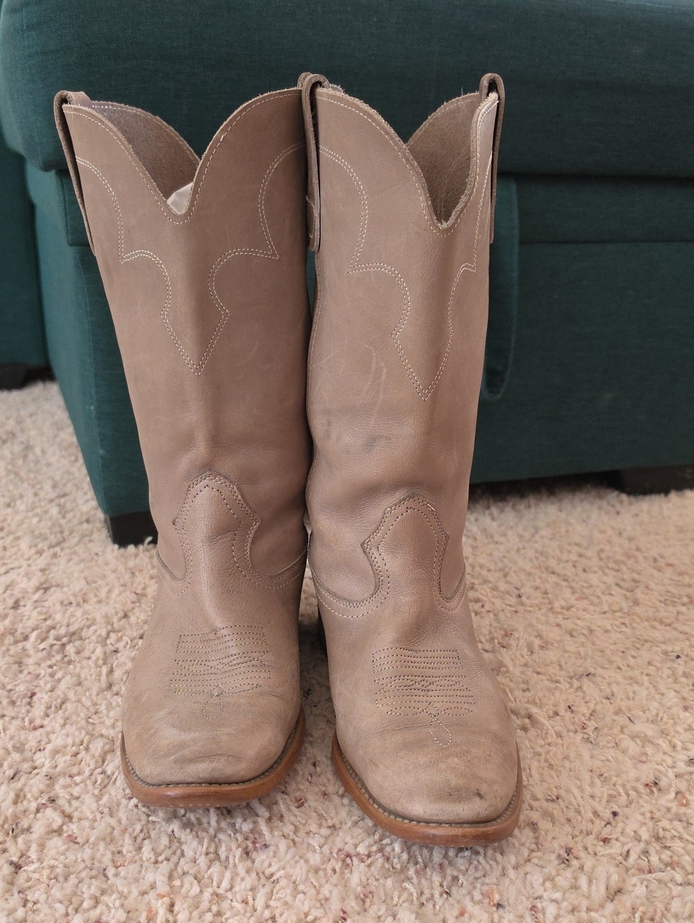 Vintage 90s Laredo Tan Cowboy Boots Mens 8M / Fits Womens 10